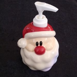 Santa Handsoap Dispenser Holiday White Red